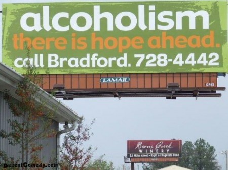 Bad Alcoholism Sign Placement