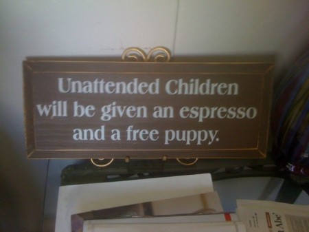 Unattended Children Sign