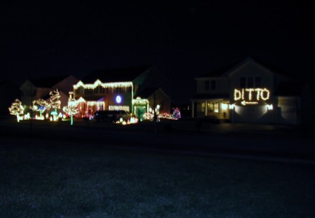 ... Christmas. This smart family just made a sign out of Christmas lights
