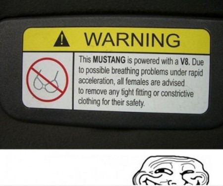 Mustang Clothing Warning